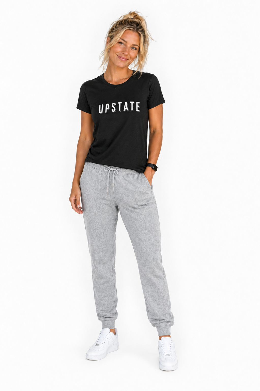 Show your Upstate New York pride with our Women's UPSTATE Logo T-Shirt. Soft, comfortable, and perfect for everyday wear from the Adirondacks to the Catskills. Upstate New York shirt, Upstate NY apparel, women's Upstate shirt, Upstate logo t-shirt, Upstate New York clothing, New York state shirt, Adirondack apparel, Catskills clothing, Upstate Coffee apparel, women's graphic tee, New York lifestyle apparel