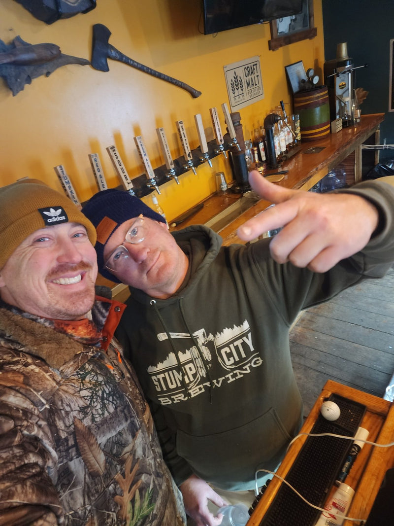 Upstate Coffee and Stump City Brewing behind the Stump City taproom bar